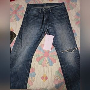 Levi's Distressed Straight Blue Jeans